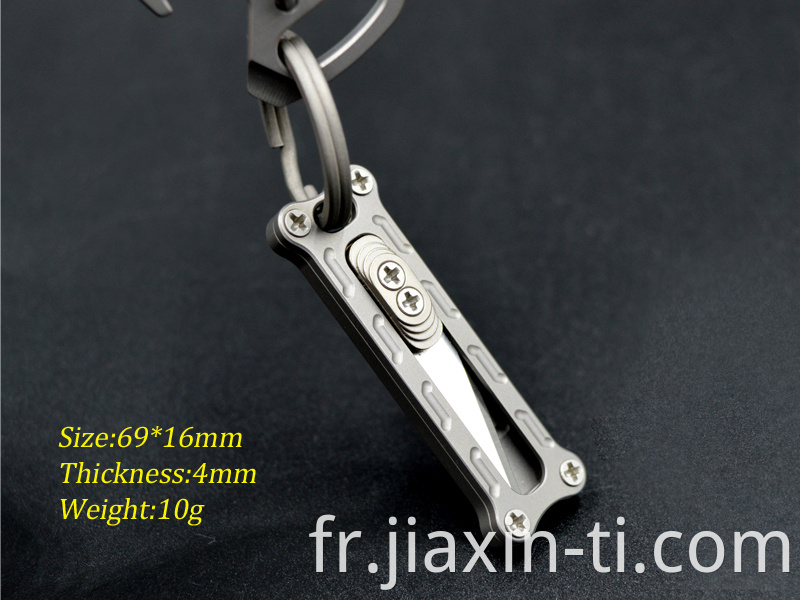 Mini couteau de poche coulissant utilitaire en titane anti-corrosion de style chinois